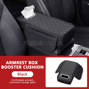 SEAMETAL Car Armrest Box Booster Cushion Protector Cover Thicken Memory Foam Arm Rest Mat with Storage Pocket Heavy Duty