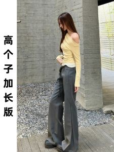 กางเกงขายาวทรงหลวมเอวต่ำสำหรับผู้หญิง กางเกงขายาวทรงหลวมสไตล์อเมริกัน ทรงสปอร์ต ทรงลำลอง ฤดูใบไม้ร่วง/ฤดูหนาว