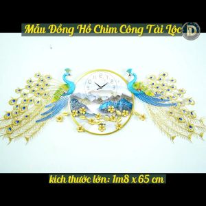 Đồng Hồ Treo Tường Con Chim Công Tài Lộc Chính Hãng D1 Home Kim Trôi Trang Trí Tường Decor