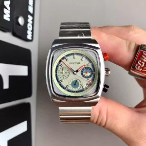 Square Vintage Watch Men’s Quartz Watch Triple Dial Multifunctional Steel Strap Date Display Sophisticated Y2K Wristwatch