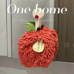 ผ้าเช็ดมือ Apple ทรงติดผนังสูดซับน้ำได้ดี เรียบง่าย สวยงาม สำหรับใช้ในบ้าน ห้องน้ำ ผ้าเช็ดมือทรงบอล Safe Joy