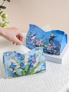 กล่องจับกระดาษชำระลายดอกไม้สีสันสดใส กล่องจับกระดาษที่ระบายอากาศได้ดีสำหรับใช้ในบ้าน ห้องนั่งเล่น ห้องรับประทานอาหาร กล่องจับกระดาษ