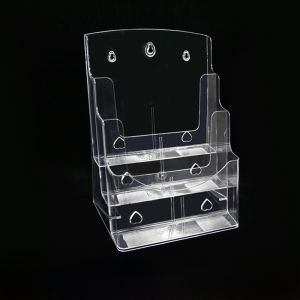 A4 Three-Layer Acrylic Document Holder Magazine Display Stand Bank Document Organizer Desktop Storage File Frame