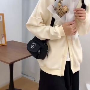 ของวงใบหน้า ผ้าแคนวาส น้องหมีน่ารัก สไตล์เกาหลี ญี่ปุ่น ฮาราจูกุ กระเป๋าสะพายข้าง สําหรับผู้หญิง