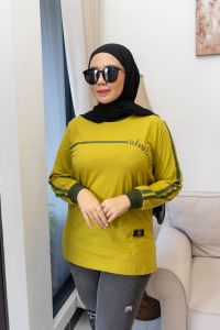 Atasan Wanita Lengan Panjang Kaos Wanita Belah Pinggir Baju Wanita Size M ~ XXXL