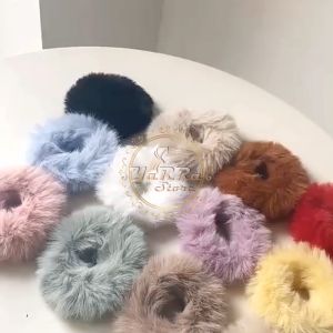 Ikat Rambut Korea Perempuan Dewasa Kain Rasfur Berbulu Halus Lembut Aksesoris Hiasan Rambut AK189