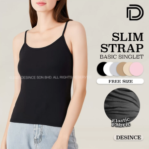 🇲🇾 DESINCE [ Buy 5 Off RM2 ] Women Fashion Singlet Camisoles Multi Color Single Strap Singlet Tank Undershirt Perempuan WT 104