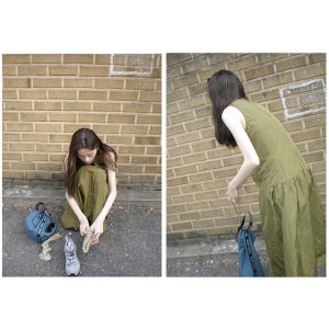 HelloooEat Korean Style Loose Casual White Enhancing Long Vest Dress Summer Season Breathable Comfortable A-Line Gown