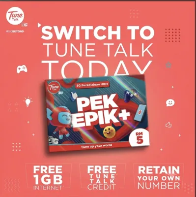 Tune Talk Simkad 500gb Epik plan + unlimited call