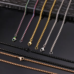 สร้อยคอแบบไม่แพ้กันน้ำ18K สแตนเลสชุบทองสไตล์หลากสีอเนกประสงค์มีตัวเลือก