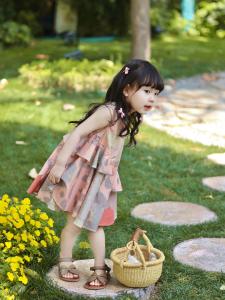 Girls Summer Sleeveless Vest Dress Thin Princesse Style Childrens Clothing Korean Version Baby Girls Fashionable Skirt