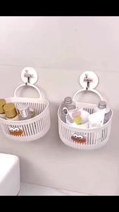 YoPo Plastic Hanging Bathroom Storage Basket Kitchen Bathroom Organizer