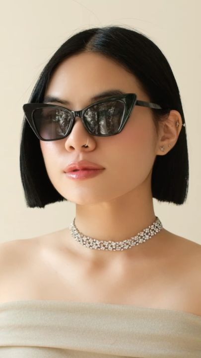 Kính mát Floralpunk Eshay Sunglasses Black - Màu Đen
