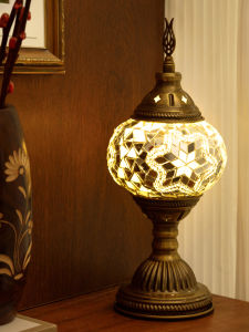 Bedside Decorative Artistic Moroccan Retro Glass Lamp