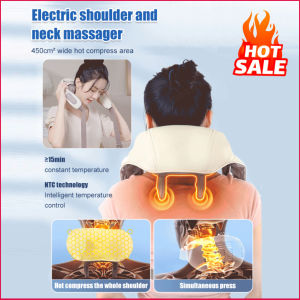 หมอนรองคอแบบนุ่มโฟมจำรูปสำหรับกระดูกและกล้ามเนื้อคอ3D ประคบร้อนไฟฟ้า เครื่องนวดคอไหล่ สวมใส่ง่ายสบาย Massager Neck ระบบอัตโนมัติ ได้ทุกส่วน นวดคอ/บ่า/ไหล่/ขา/สะโพก