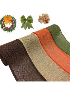 3M/Roll Burlap Wired Ribbon Rolls Wrapping Burlap Ribbon for DIY Christmas Crafts Decoration Wedding(60mm Width)