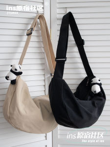 Korean Style Casual Nylon Crossbody Bag for University Students Lightweight Japanese Style Shoulder Bag for Men and Women