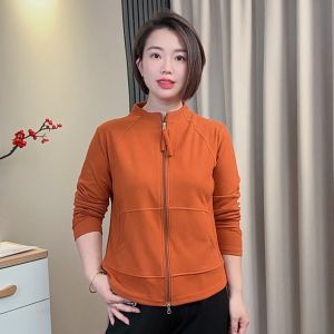 Slim Fit Zipper Long Sleeve Hoodie Womens Fashion Splice Stand Collar Cardigan Simple Style Versatile Color Block Design