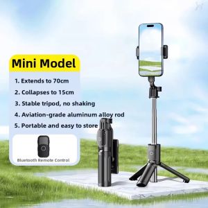 HOOYS | Mini Portable Selfie Stick 360 Rotation Multi-Function Magnetic Zoom Handheld Stabilizer