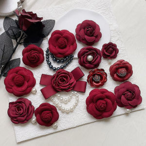 Elegant Tea Rose Brooch Pin Womens High-end Fashion Design Vintage Specialty High-quality Female Chest Flower Pin