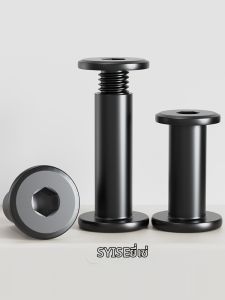 Yi Se Dian Zi | flat chastity cage Black 304 Stainless Steel Flat Hexagonal Head Matching Lock Nut Furniture Screw Cap