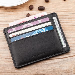 Ehrenmann Ultra-Thin Compact Leather Card Holder Wallet for Men And Women Durable Top Layer Cowhide Card Case Organizer