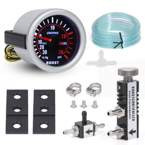 CNSPEED 2" 52mm Car 1-30 PSI Turbo Boost Gauge Meter -30-0 In.Hg Vacuum Gauge LED Digital With Adjustable Turbo Boost Controller
