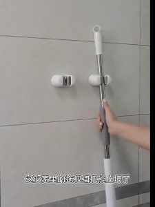 Mop Broom Holder Rack Wall Mounted Mop Storage Rack Self-adhesive Mop Clamp Seamless Mop Clips No Trace Mop Holder Home Bathroom Kitchen Broom Mop Grippers