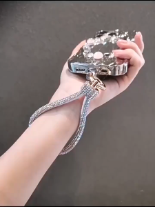 Luxury Crystal Phone Lanyard - Short Anti-Loss Wrist Strap with Metal Reinforced Clasp