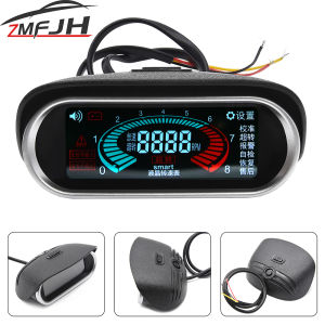 12V 24V รถ TACHOMETER RPM พร้อมนาฬิกาปลุกสําหรับรถยนต์รถจักรยานยนต์รถบรรทุก Tacho Meter สําหรับเบนซินดีเซลรถ Universal