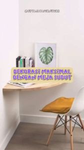 Cipta Jaya - Meja Lipat Furniture Kamar Aesthetic SUDUT Meja Hiasan Meja Gantung Rak Buku Kue MakananTempel Minimalis Multifungsi Panjang 50cm Sudah Termasuk Bricket Siku Engsel 30cm untuk Anak Dewasa Kantor Rumah Café Alquran Bahan Kayu Kokoh Lesehan Est