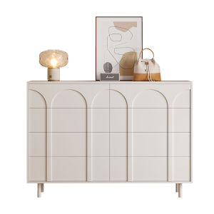 ZUNTONGGE | High-foot Cream-colored Drawer Storage Cabinet Large Capacity