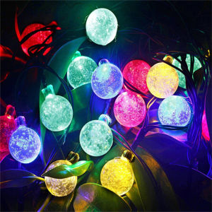 Globe led Solar String Lights 5m 20LED 7M 50LED 12M 100LED Crackle Ball Outdoor 8 Modes Fairy Lights Warm White Indoor Decorative Garden Light