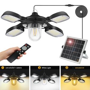 192led พลังงานแสงอาทิตย์ Barn Light Solar Shed Light สําหรับในร่มและกลางแจ้ง 1000LM Dual Motion Sensor พลังงานแสงอาทิตย์จี้สําหรับ Gazebo