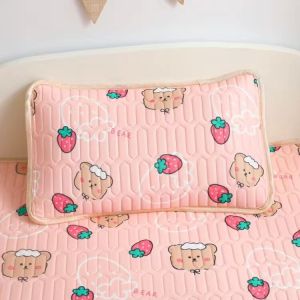 Childrens Latex Pillowcase Ice Silk Cooling Mat Cover Washable Polyester Filling Core Single Double Dormitory Student Cartoon