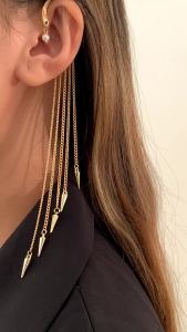 High Quality Long Tassel Clip Earring Fashion Statement Ear Cuff Fake Piercing Vintage Pendientes for Women Goth Jewelry Gift
