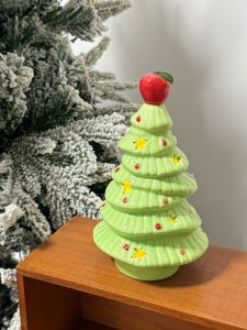 Modern Minimalist Ceramic Apple Head Christmas Tree Atmosphere Light Desktop Decoration Creative Gift Festive Decoration