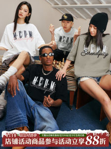 Basic Style 3D Embroidery MEDM25SS Cotton T-Shirt Loose Fit Short Sleeve round Neck Top for Men And Women Summer Breathable