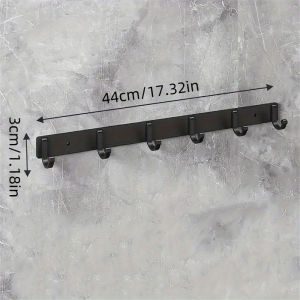 1 Piece Kitchen Facilities Black Aluminum Wall Hook-Perfect For Placing Spatulas And Kitchen Supplies In The Kitchen