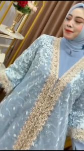 Lestari Dress Kondangan Mewah Bahan Ceruty & Baby Doll Mix Brukat Plus Renda