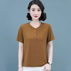 HUAXUNRAN | Áo Thun Tay Ngắn Cotton Sành Điệu cho Phụ Nữ và Mẹ