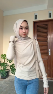 APRIL TOP | Atasan Knit Wanita Korean Top Baju Kaos Knit Wanita Lengan Panjang Basic Loong Sleeve