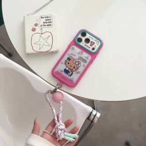 Sanrio | Ốp Điện Thoại Sanrio Hello Kitty Cao Cấp Dây Đeo Tay Bảo Vệ Toàn Diện Ống Kính Chống Xước Chống Sốc Dành Cho iPhone 17/16/15/14 Pro Max