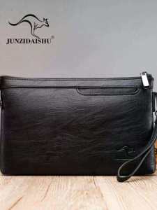 กระเป๋าสตางค์หนัง PU สำหรับผู้ชาย กระเป๋าถือแบบมีซิป กระเป๋าใส่ธุรกิจแบบลำลอง แฟชั่น กระเป๋าใส่เอกสารแบบมีซิป กระเป๋าใส่สตางค์สำหรับผู้ชาย