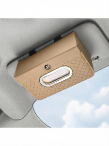 Elegant Car Tissue Box Organizer with Strap for Visor and Sunroof