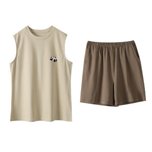 Miiow | Cat Woman Summer Thin Ice Silk Sleepwear Set With Chest Pad Vest Shorts Home Leisure Cute Youth Polyester Viscose Spandex