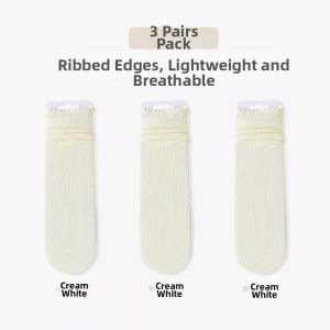 JIUSENNIAO | Eared Ribbons Lightweight Ice Silk Ankle High Socks