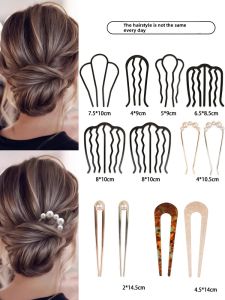 Lazy Persons Iron Hairpin Bun Maker U-Shaped Hair Combing Tool Hair Clip Hair Accessories Korean Style Outlined Novelty