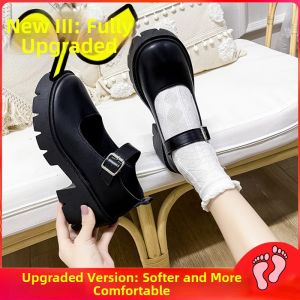 Black Thick Bottom British Style Womens Shoes Spring New All-Match Lolita JK Mary Jane Low Cut Single Shoes Fashionable Flats