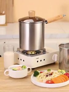 304 stainless steel frying pot small frying pot with filter mini oil-saving deep pot -- cooking utensils -- non-electric